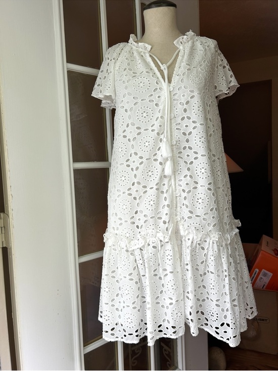 Calypso St. Barth Dresses & Skirts - Calypso St.Barth white eyelet embroidered dress.